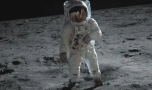 Walking on the moon.