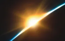 Sun rays shining past earth.