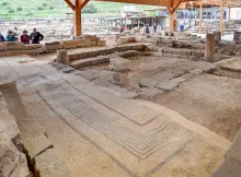 This photo shows the first of two synagogues discovered at Magdala that were in use in the first century during the time of Jesus Christ’s ministry.