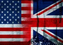 Flags of the United States and Great Britain