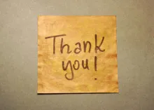 A handwritten Thank You!