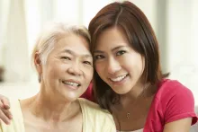 A young woman and her older mother.
