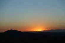Sunset of mountains.