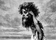 David raising huge head of Goliath with foot on body - King David: Man or Myth?