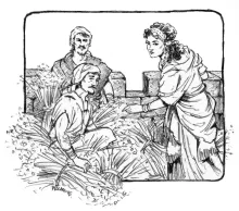 Illustration of Rahab hiding the spies.