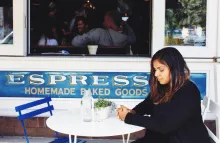 Empty Tables and chairs at a cafe.