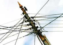 Telegraph pole and lines