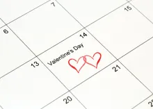 Valentine's Day on February 14 calendar.