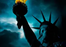 Statue of Liberty with dark sky