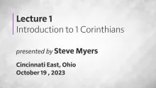 Epistles of Paul - 1 Corinthians - Lecture 1