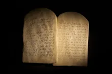 A artist rendition of the two tablets on which the Ten Commandments were written,