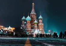A photo of Saint Basil's Cathedral in Moscow, Russia.