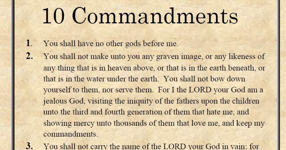 10 commandments list pdf