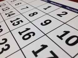 a calendar up close