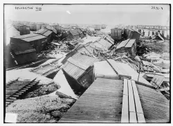 debris in black and white