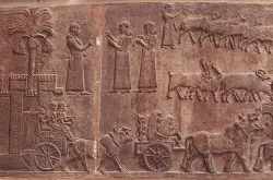 Wall mural of people in exile.