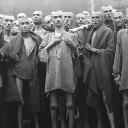 Prisoners in a concentration camp.
