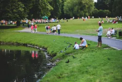 Families at a park.