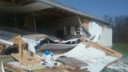 The Drury home after the tornado hit their neighborhood.