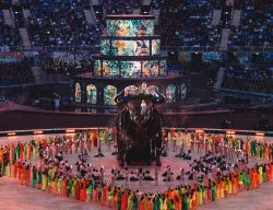 The opening ceremony of the 2022 Commonwealth Games featured crowds “worshiping” a frightening beast in front of a stylized structure resembling the Tower of Babel in imagery drawn from the biblical book of Revelation.