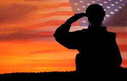 A solider saluting.
