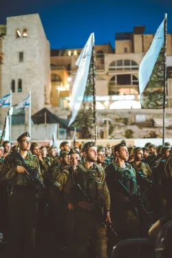 Israelis stand at attention