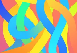 Bright stripes of colors wildly intersecting