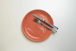 Empty plate with silverware
