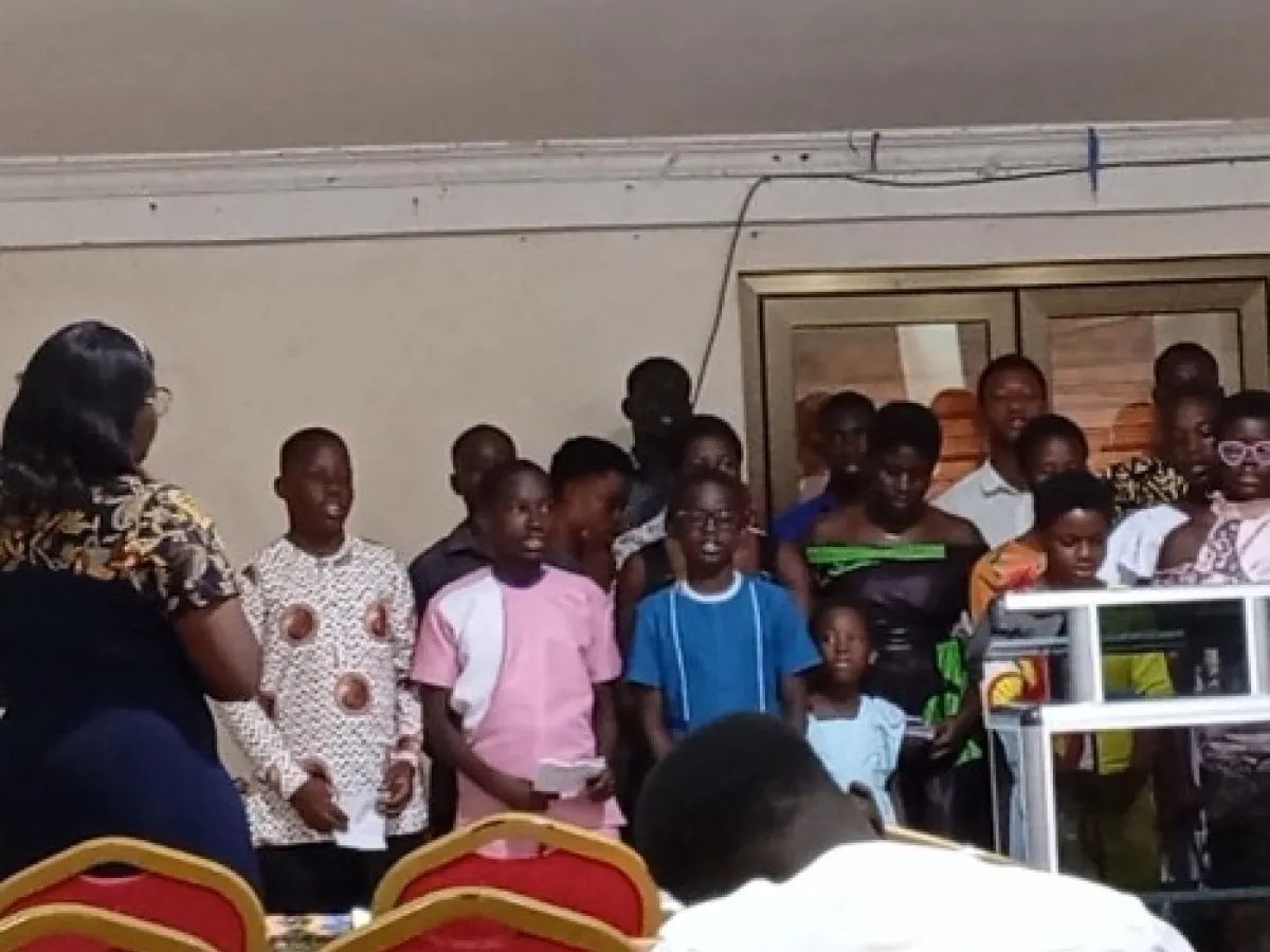 Campers providing special music on the Sabbath