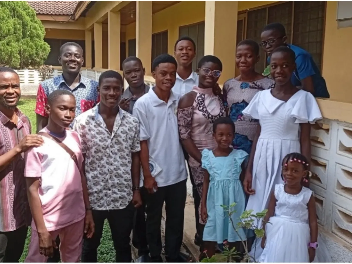 Campers studying together