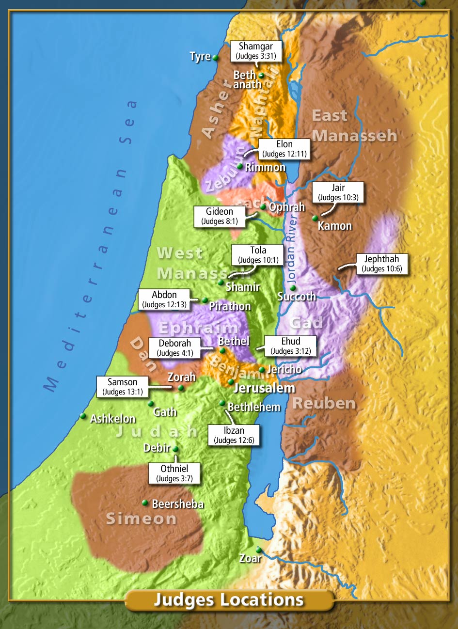 Map of the Judges Locations